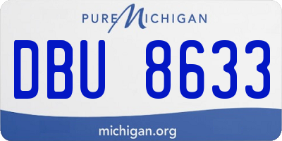 MI license plate DBU8633