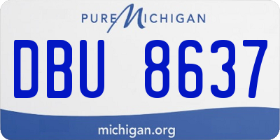 MI license plate DBU8637