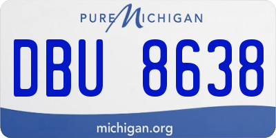 MI license plate DBU8638