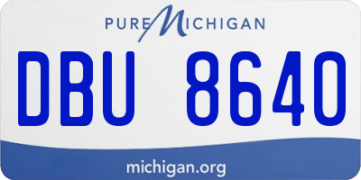 MI license plate DBU8640