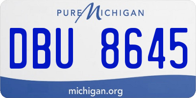 MI license plate DBU8645