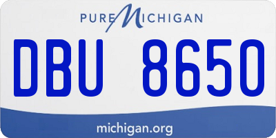 MI license plate DBU8650