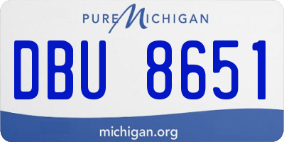 MI license plate DBU8651