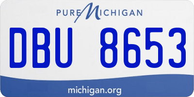 MI license plate DBU8653