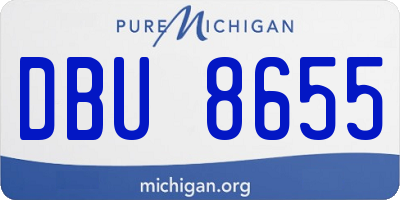 MI license plate DBU8655