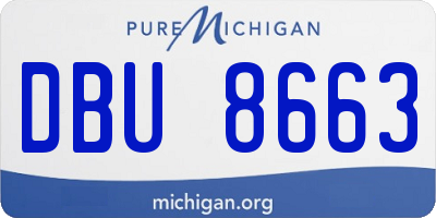 MI license plate DBU8663