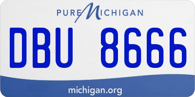 MI license plate DBU8666