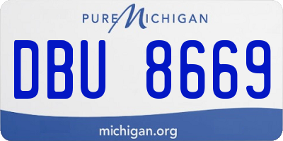 MI license plate DBU8669