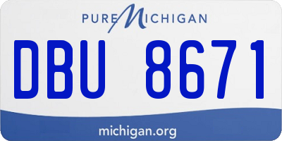 MI license plate DBU8671