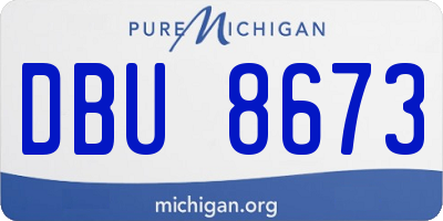 MI license plate DBU8673
