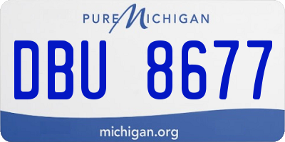 MI license plate DBU8677