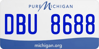 MI license plate DBU8688