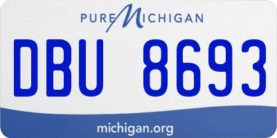 MI license plate DBU8693