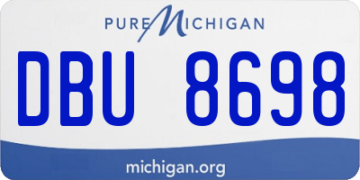 MI license plate DBU8698