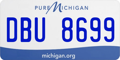 MI license plate DBU8699
