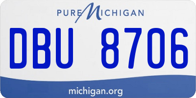 MI license plate DBU8706