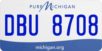 MI license plate DBU8708
