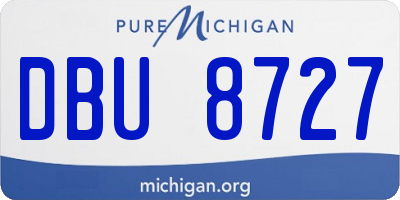 MI license plate DBU8727
