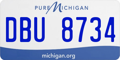 MI license plate DBU8734