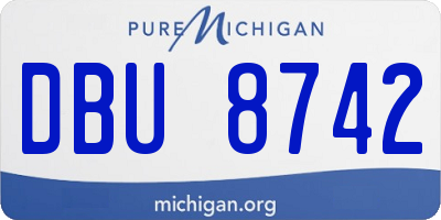 MI license plate DBU8742