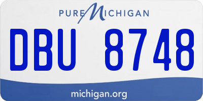 MI license plate DBU8748