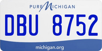 MI license plate DBU8752