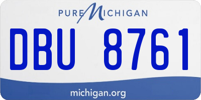 MI license plate DBU8761