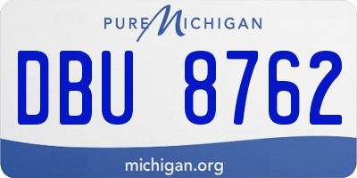 MI license plate DBU8762