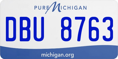 MI license plate DBU8763