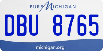 MI license plate DBU8765
