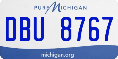 MI license plate DBU8767