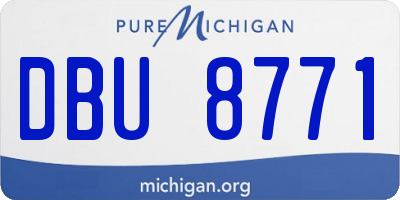 MI license plate DBU8771