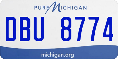 MI license plate DBU8774