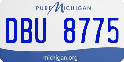 MI license plate DBU8775