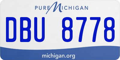 MI license plate DBU8778