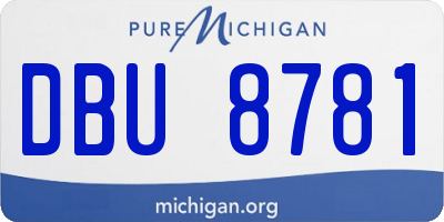 MI license plate DBU8781