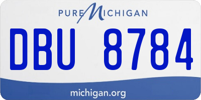 MI license plate DBU8784