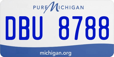 MI license plate DBU8788