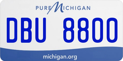 MI license plate DBU8800