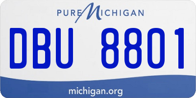 MI license plate DBU8801