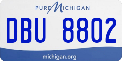 MI license plate DBU8802