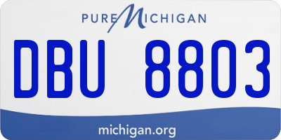 MI license plate DBU8803