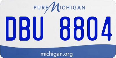 MI license plate DBU8804