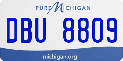 MI license plate DBU8809