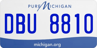 MI license plate DBU8810