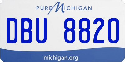 MI license plate DBU8820