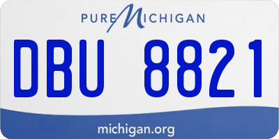 MI license plate DBU8821