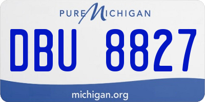 MI license plate DBU8827