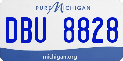 MI license plate DBU8828