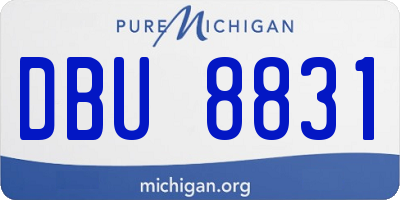 MI license plate DBU8831
